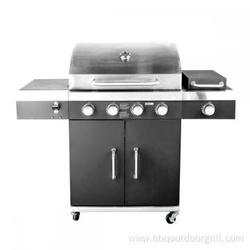 4 burners with individual side burner gas grill